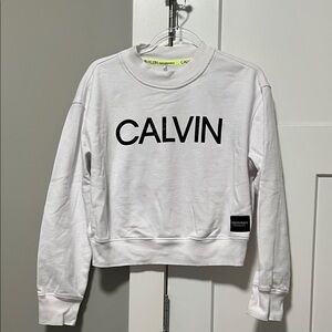 Calvin Klein White Crewneck Sweatshirt